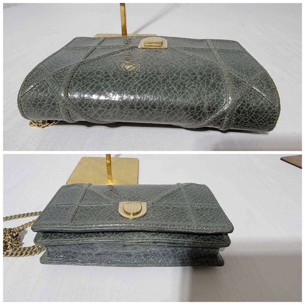Authentic CHRISTIAN DIOR Metallic Brushed Calfskin Diorama Wallet on Cha… - Picture 11 of 16